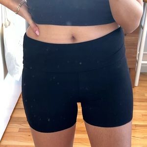 Skims Black Fold Over Shorts